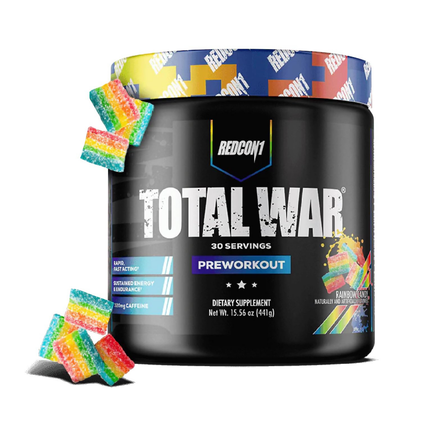 REDCON1 TOTAL WAR PREWORKOUT Rainbow candy flavor