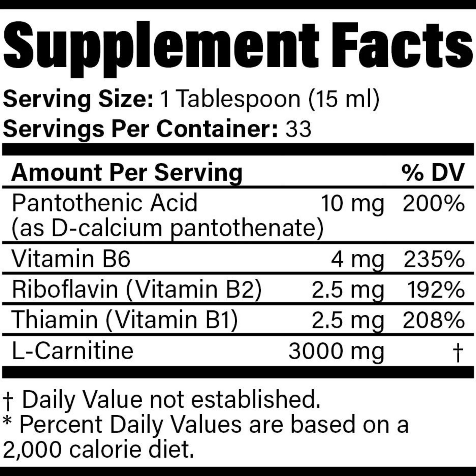 Kevin Levrone Anabolic L-Carnitine Liquid Supplement Facts